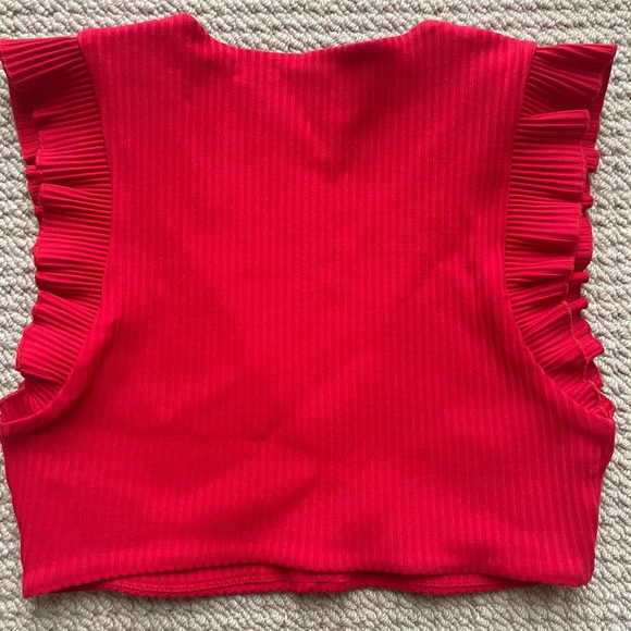 Aritzia Wilfred Red Crop Top Size S - Picture 6 of 7